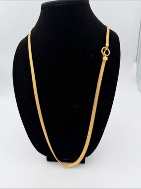 Anne Klein Gold-Tone Flat Snake Chain Necklace